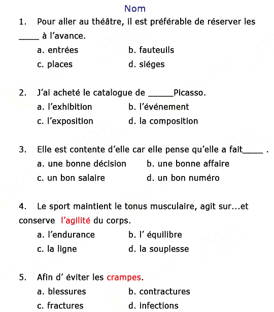 法语TEF试题