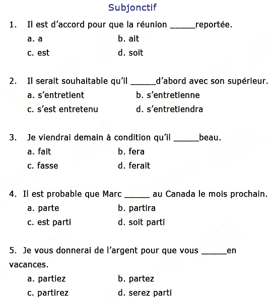 法语TEF试题